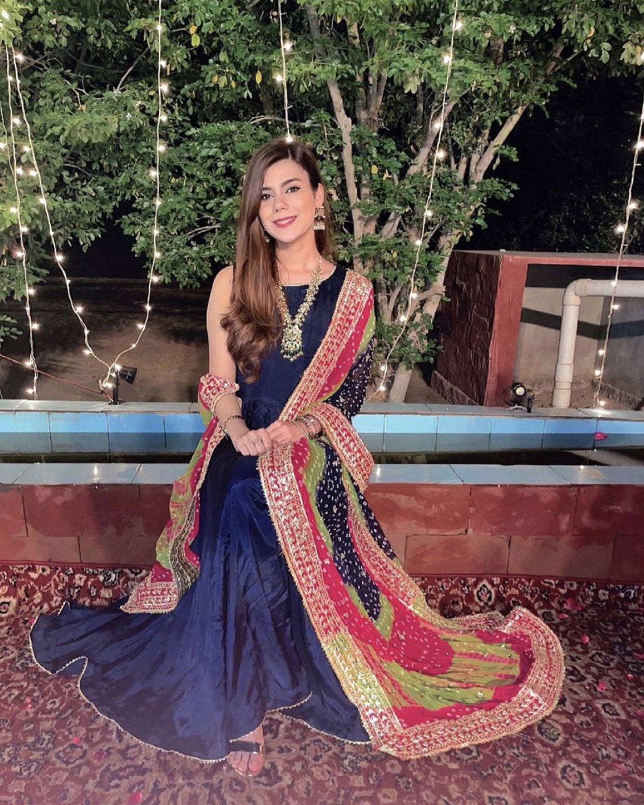 blue chunri dress Coral Couture | "Grace in every detail Shagun Collection's glow-blue chunri dress with traditional charm, gota & zardozi elegance #ShagunCollection"