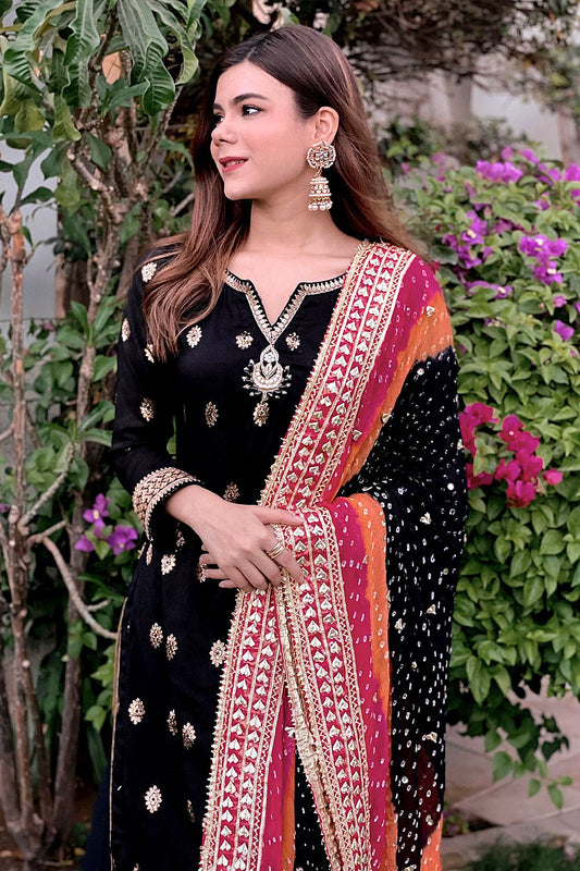 Black Zari Suit
