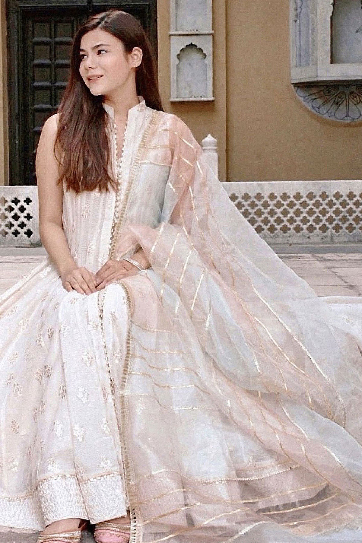 dresses with organza dupatta E-202